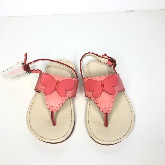 Janie and Jack Butterfly Garden Leather Sandals - Picture 1 of 7